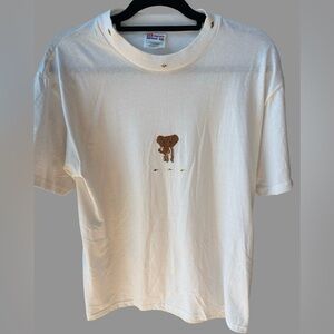 Vintage 90s Hanes Heavyweight Made‎ in USA T-Shirt – White 50/50 with Elephant M